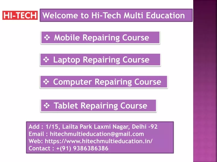 welcome to hi tech multi education