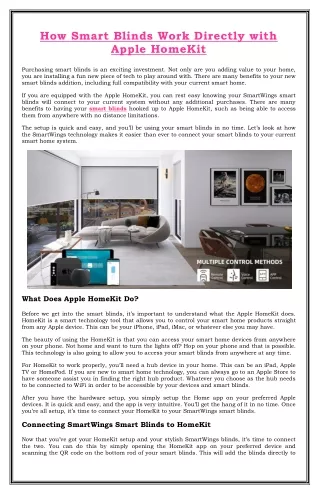 how smart blinds work directly with apple homekit