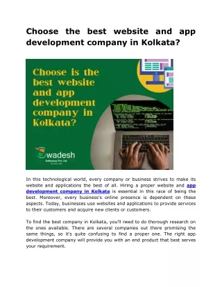 choose the best website and app development