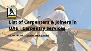 List of Carpenters & Joiners in UAE | Carpentry Services