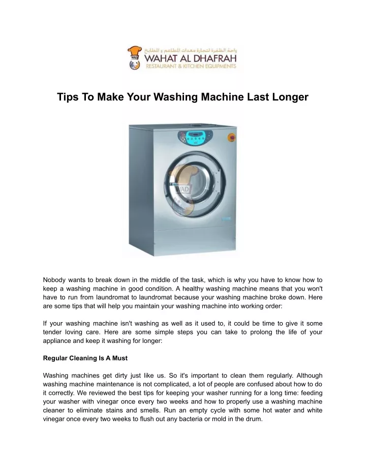 tips to make your washing machine last longer