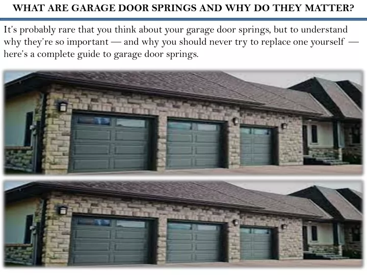 what are garage door springs and why do they