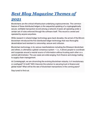 best blog magazine themes of 2021