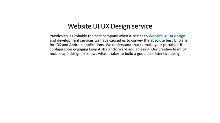 website ui ux design service