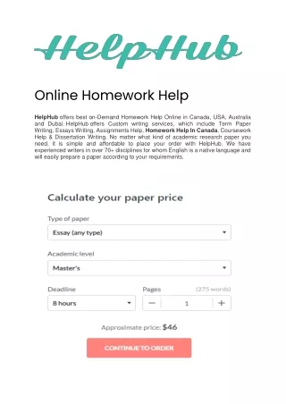 online homework help
