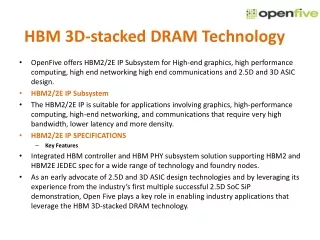 hbm 3d stacked dram technology
