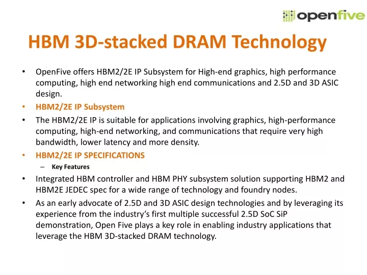 hbm 3d stacked dram technology