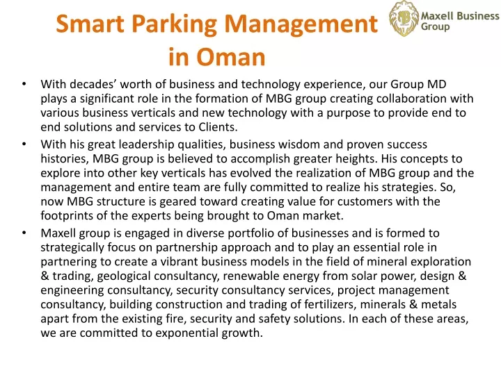 smart parking management in oman