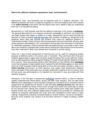 what is the difference between assessment tests