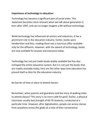 importance of technology in education