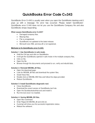 quickbooks error code c 343
