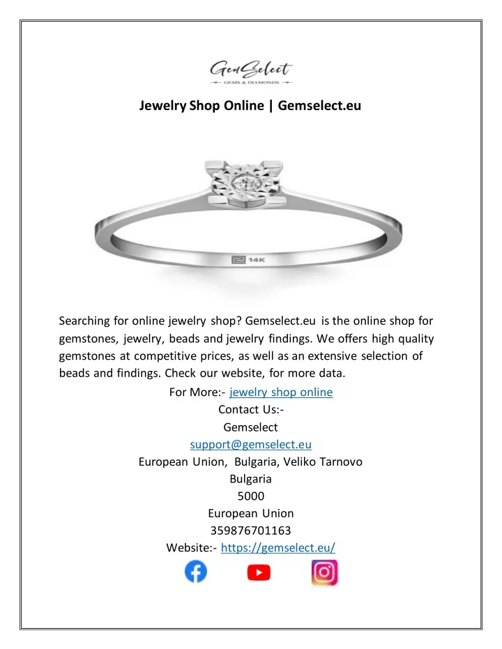 jewelry shop online gemselect eu