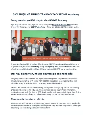 gi i thi u v trung t m o t o seovip academy