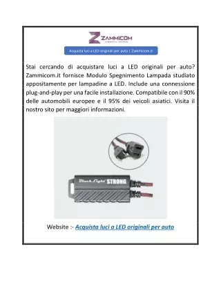 Acquista luci a LED originali per auto  Zammicom.it