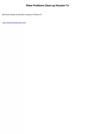 Water Damages Repair Houston Tx