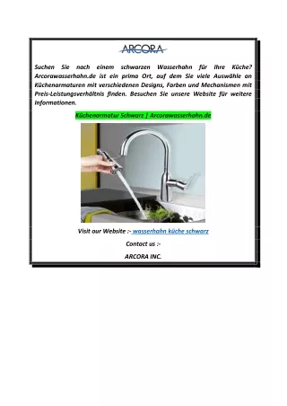 Küchenarmatur Schwarz  Arcorawasserhahn.de