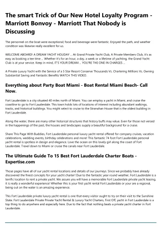 Why Nobody Cares About Yacht Fort Lauderdale