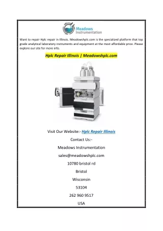 want to repair hplc repair in illinois