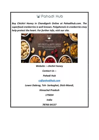 Chichiri Honey  Pahadihub.com