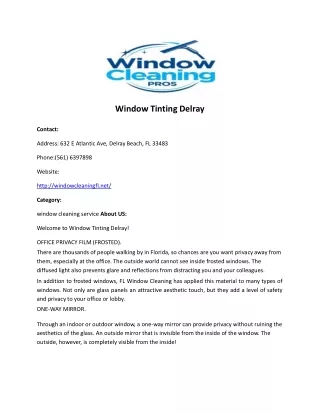 Window Tinting Delray