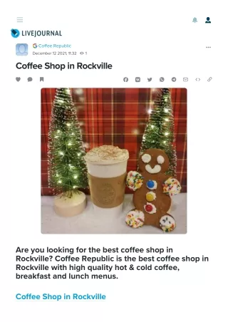 Coffee Shop in Rockville