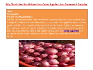 why should you buy onions from onion suppliers and consume it everyday