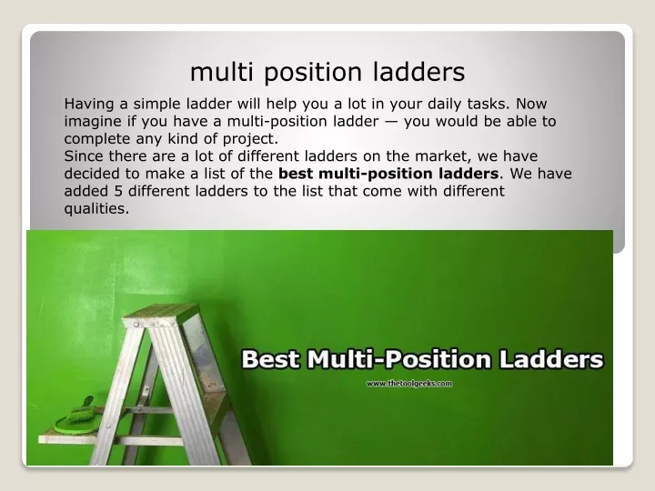 multi position ladders