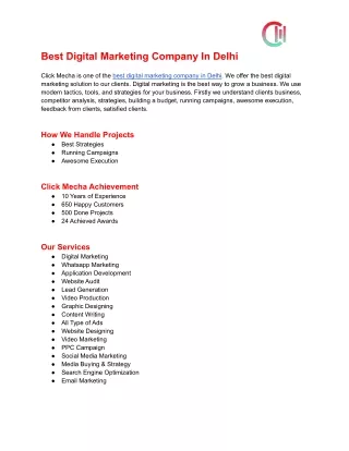 Best Digital Marketing Company in Delhi