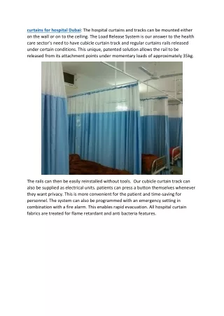 curtains for hospital Dubai