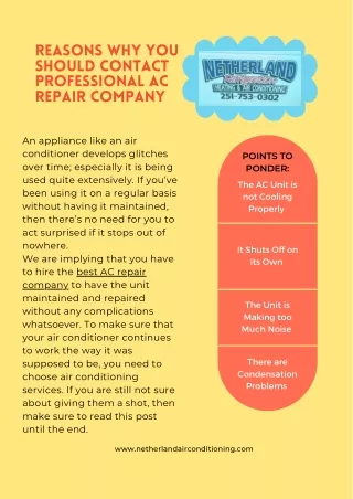 Numerous Compelling Reasons To Contact A Professional Ac Repair Company