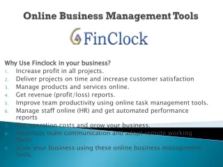 Online Business management tools