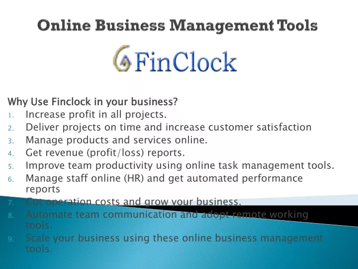 online business management tools
