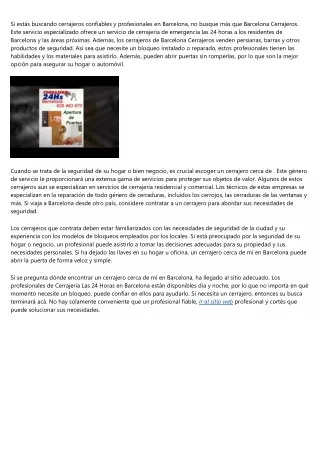 Localización de cerrajeros cerca de mí en Barcelona