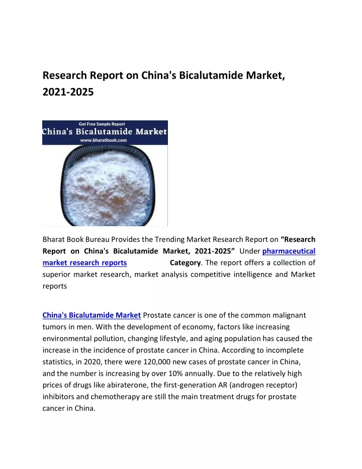 research report on china s bicalutamide market