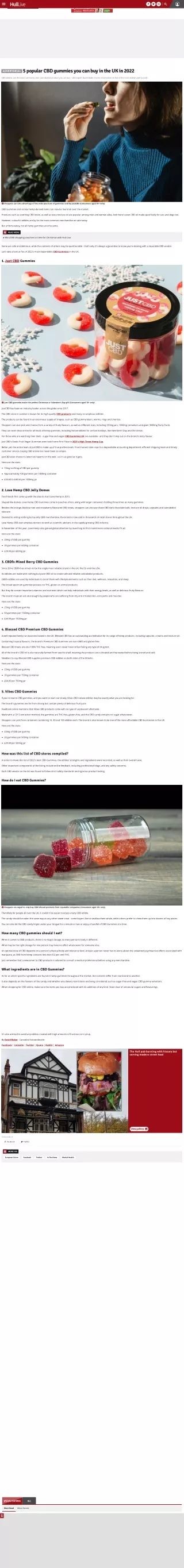 5 popular CBD gummies you can buy in the UK in 2022
