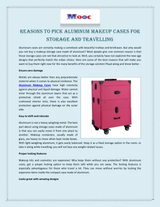 Reasons to Pick Aluminum Makeup Cases for Storage and Travelling