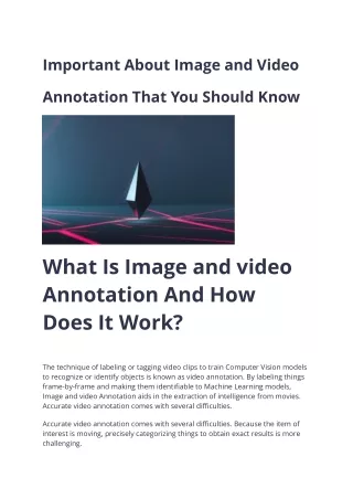 Important About Image and Video Annotation That You Should Know