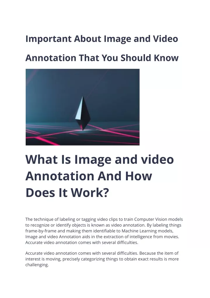 important about image and video