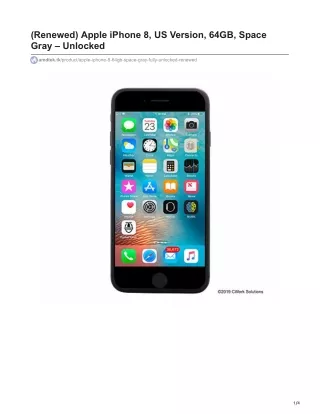 Apple iPhone 8, US Version, 64GB, Space Gray – Unlocked