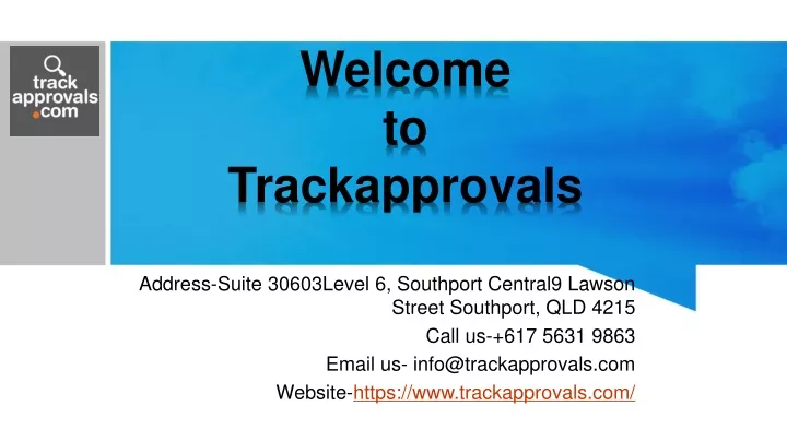 welcome to trackapprovals
