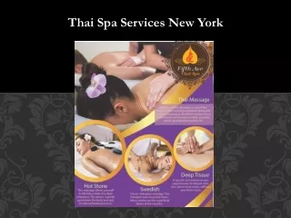 Thai Spa Services New York