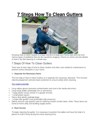 7 Steps How To Clean Gutters