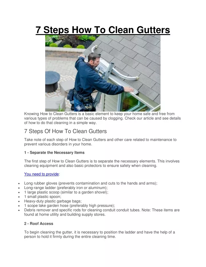 7 steps how to clean gutters