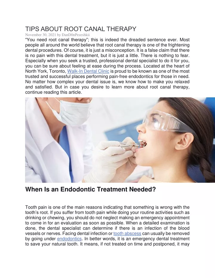 tips about root canal therapy november 30 2021