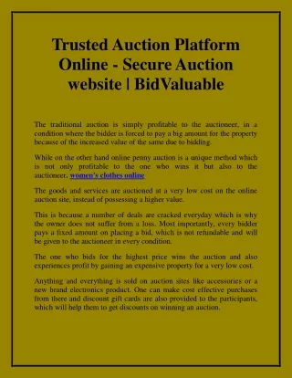Trusted Auction Platform Online