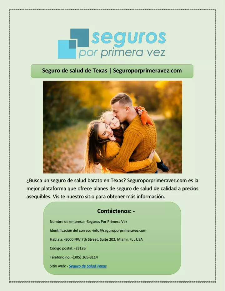 seguro de salud de texas seguroporprimeravez com