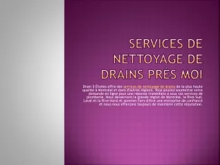 Services de Nettoyage de Drains Près Moi PPT