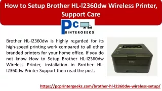 how to setup brother hl l2360dw wireless printer
