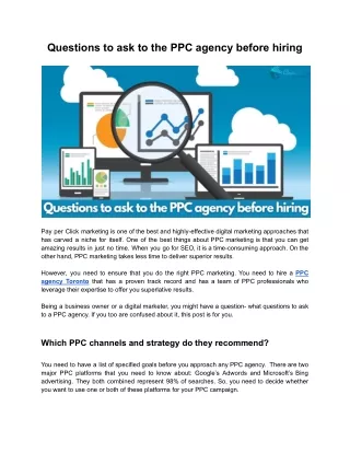Questions to ask to the PPC agency before hiring