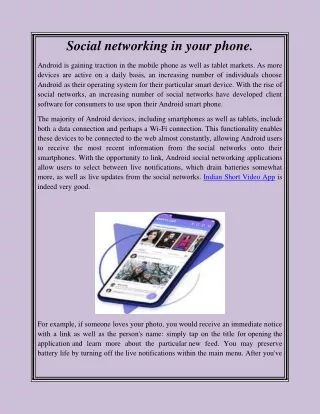 Social networking in your phone